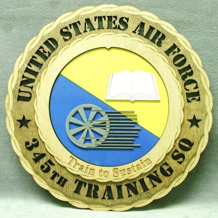 Custom 12" Wood US Air Force 345th Training Sq Wall Tribute - FREE SHIPPING