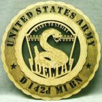 Custom 12" Wood US Army D142d Mi Bn Wall Tribute - FREE SHIPPING