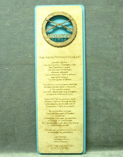 Custom Wood Infantry Creed