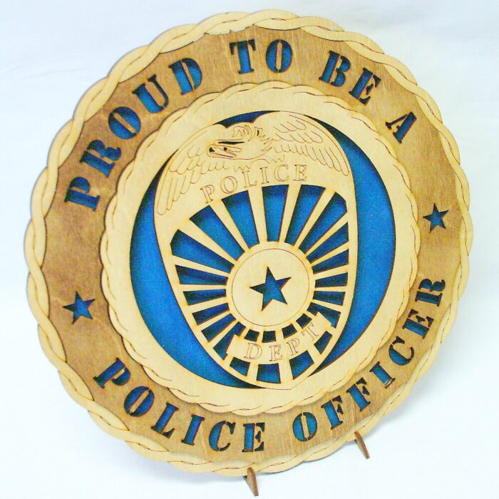 Custom 12" Wood Proud Police Officer Wall Tribute - FREE SHIPPING - Image 1