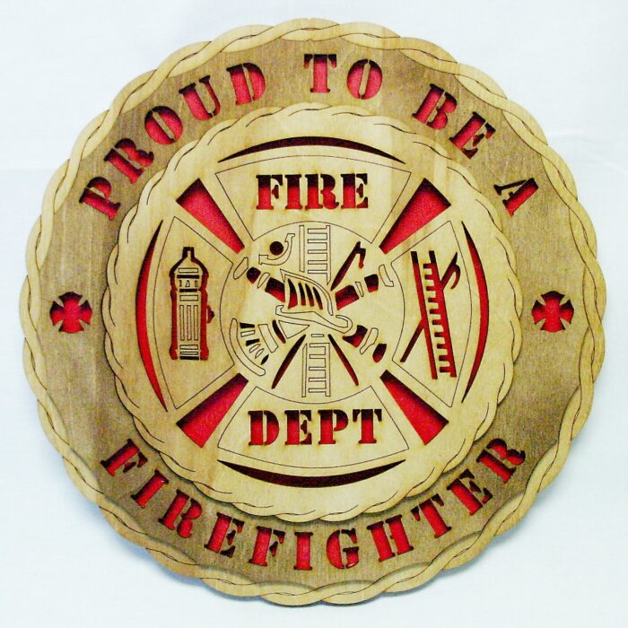 Custom 12" Wood Proud Firefighter Wall Tribute - FREE SHIPPING - Image 1