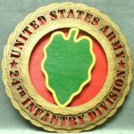 Custom 12" Wood Army 24th Infantry Wall Tribute - FREE SHIPPING