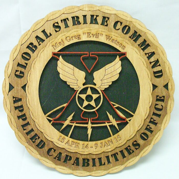 12" Wood US Air Force Global Strike Command Applied Capabilities Wall Tribute - FREE Shipping - Image 1