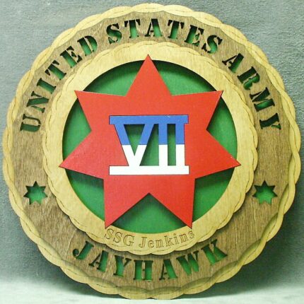 Custom 12" Wood Army 7th Army Wall Tribute - FREE SHIPPING