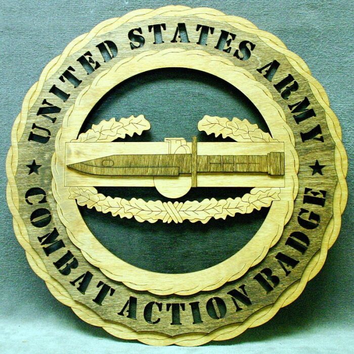 Custom 12" Wood Army Combat Action Badge Wall Tribute - FREE SHIPPING - Image 1