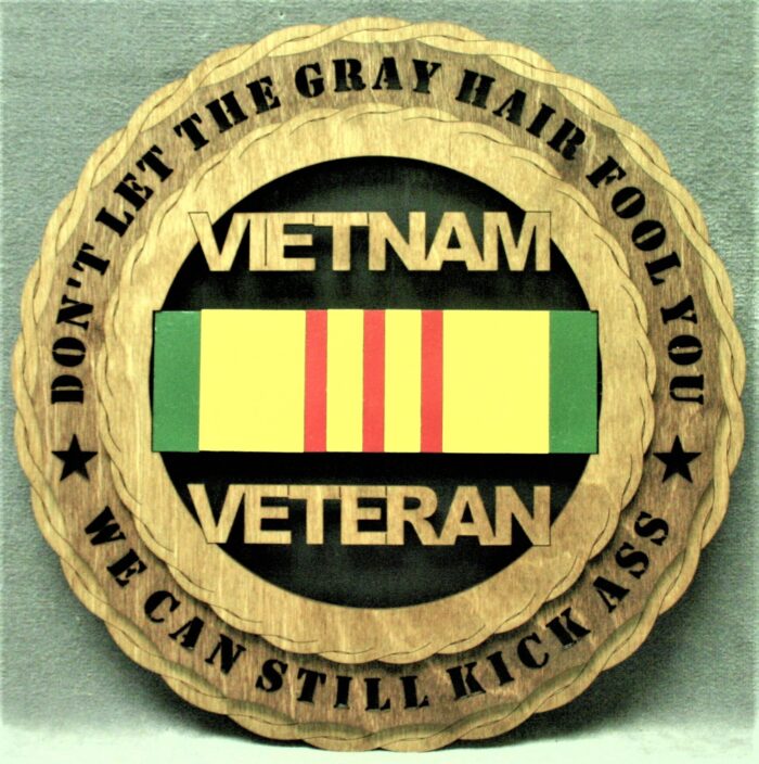 Custom 12" Wood Army Vietnam Ribbon Wall Tribute - FREE SHIPPING - Image 1