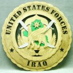 Custom 12" Wood United States Forces Iraq Wall Tribute - FREE SHIPPING