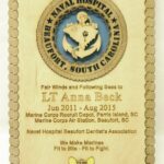 8x12" Naval Hospital Beaufort SC Appreciation Plaque - FREE SHIPPING