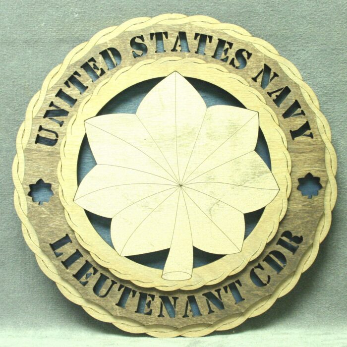 Custom 12" Wood US Navy LtCdr Wall Tribute - Personalized - FREE SHIPPING - Image 1