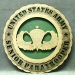 Custom 12" Wood US Army Senior Paratrooper Wall Tribute - FREE SHIPPING