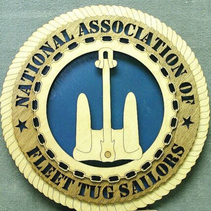 Custom 12" Wood National Association of Fleet Tug Sailors Wall Tribute - FREE SHIPPING