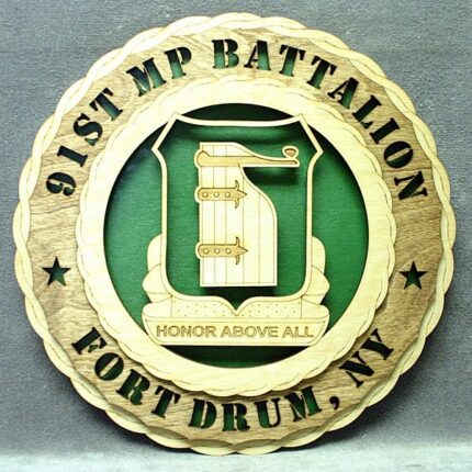 Custom 12" Wood US Army 91st MP Bn Wall Tribute - Free Shipping
