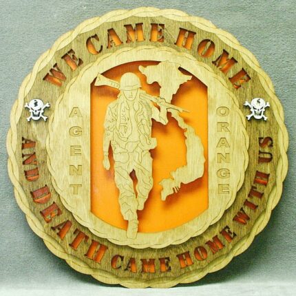 Custom 12" Wood US Army Agent Orange Wall Tribute - Free Shipping