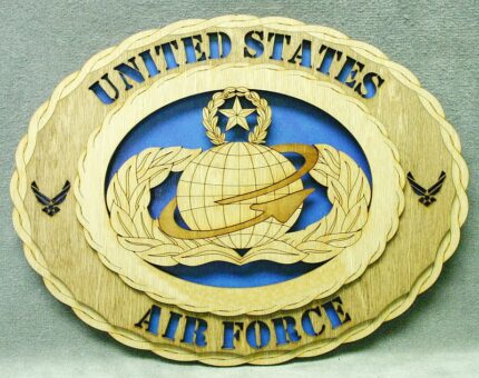 Custom 12" Wood US Air Force Master Personnel Wall Tribute - FREE SHIPPING