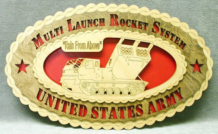 Custom 14" Wood Army Multi Launch Rocket System Wall Tribute - Free Shipping - Image 1