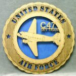 Custom 12" Wood US Air Force C-47 Wall Tribute Personalized - FREE SHIPPING