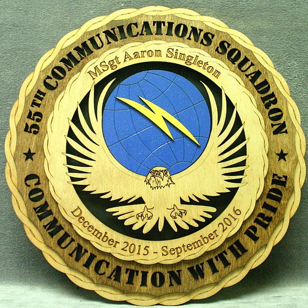 il_fullxfull.1779966139_784g.jpg Custom 12" Air Force 55th Communications Squadron - Wall Tribute - FREE SHIPPING - Image 1