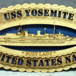 Custom 12" Wood Ship USS Yosemite AD-19 Wall Tribute - Free Shipping