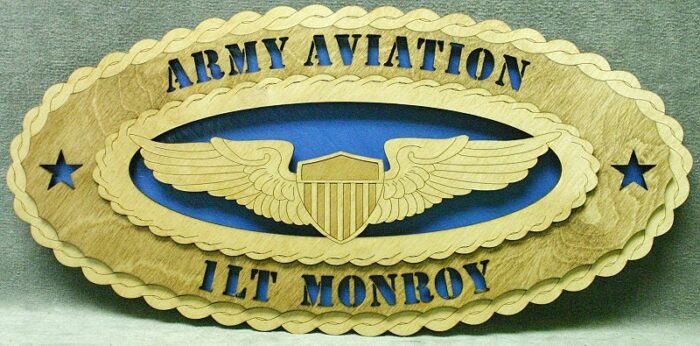 Custom 14" Wood Army Aviation Flight Wings Wall Tribute - Free Shipping - Image 1