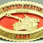 Custom 14" Wood Army M109 Paladin Tank Wall Tribute - Free Shipping