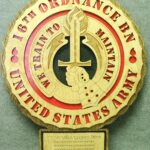 Custom 12" Wood US Army 16th Ordnance BN Wall Tribute with Personalized Plate