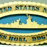 Custom 12" Wood Ship USS Hoel DDG13 Wall Tribute - Free Shipping