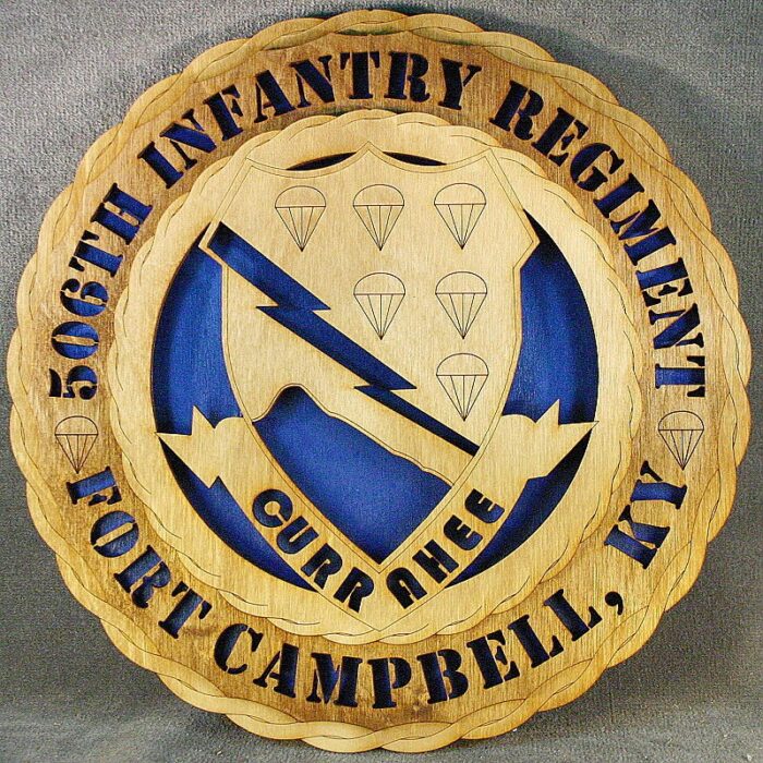 Custom 12"or 18" Wood Army  506th Infantry RGT Curahee - Image 1