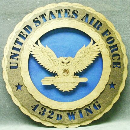 Custom 12" Wood US Air Force 432d Wing- FREE SHIPPING