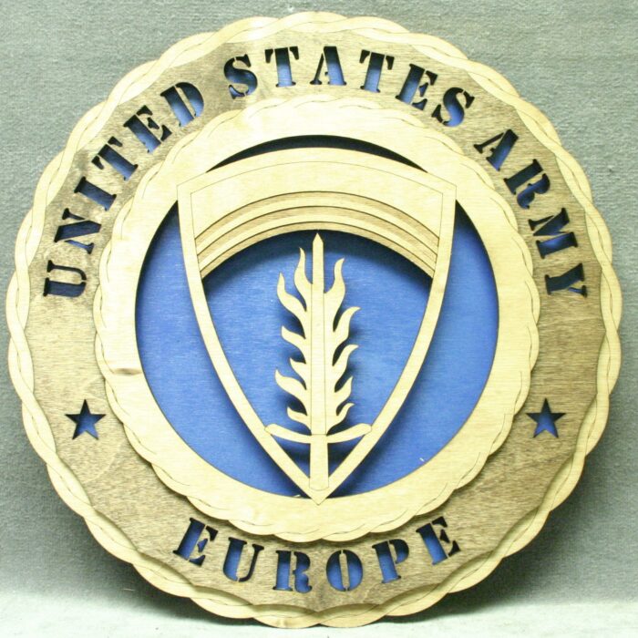 Custom 12" Wood US Army Europe- Free Shipping - Image 1