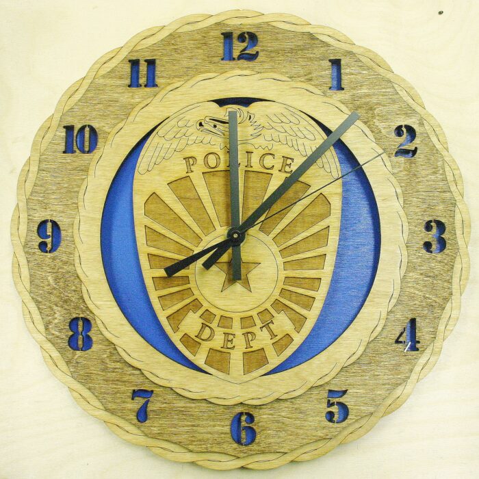 Custom 12" Police Badge Wall Clock - Image 1