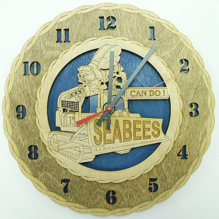 Custom 12" U.S.Navy SeaBees Dozer Wall Clock - Image 1