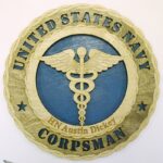 Custom 12" Wood US Navy Corpsman Wall Tribute - Personalized - FREE SHIPPING