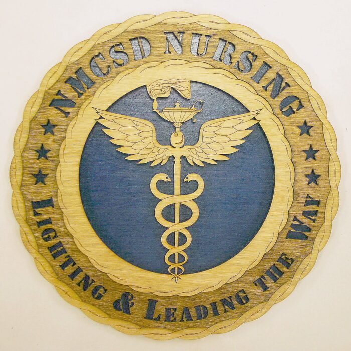 Custom 12" Wood US NMCSD Nursing Wall Tribute BLUE Back - Image 1