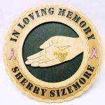 Custom 12" Wood Breast Cancer Memory Wall Tribute - FREE SHIPPING