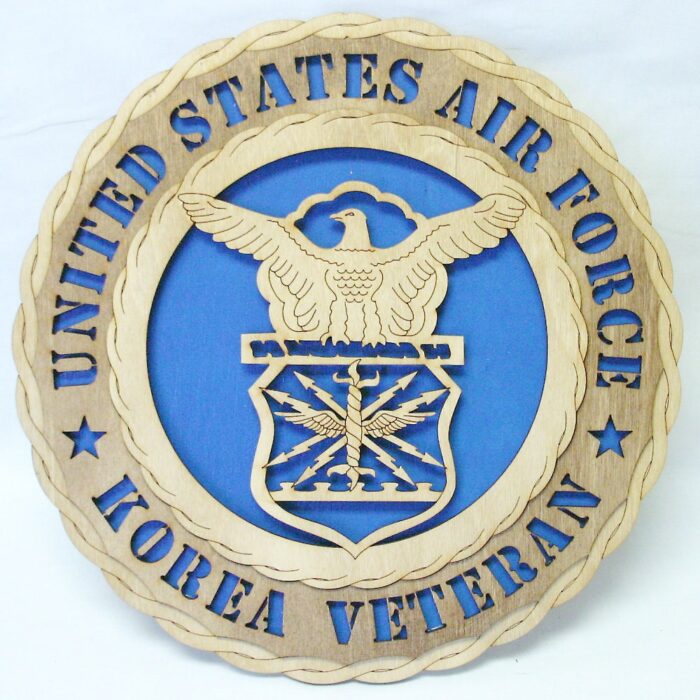 Custom 12" Wood US Air Force Korea Veteran Wall Tribute - FREE SHIPPING - Image 1