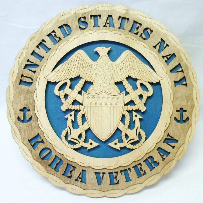 Custom 12"or 18" Wood Navy Korea Veteran Wall Tribute - Image 1