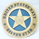 Custom 12"or 18" Wood Navy Silver Star Wall Tribute