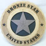 Custom 12"or 18" Wood Bronze Star Wall Tribute