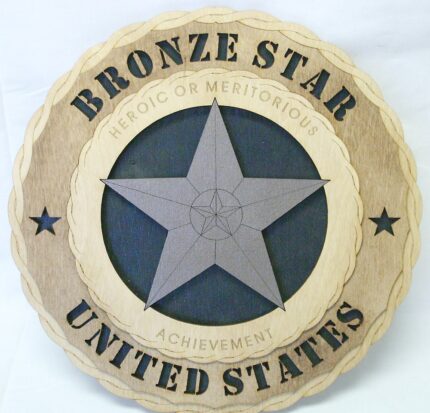 Custom 12"or 18" Wood Bronze Star Wall Tribute