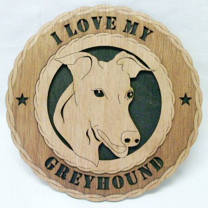 Custom 12"or 18" Wood I Love My Greyhound Wall Tribute