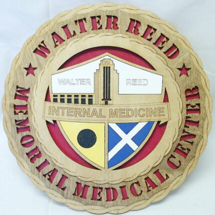 Custom 12"or 18" Wood Walter Reed Memorial Medical Center Wall Tribute