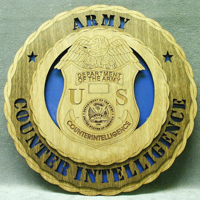 Custom 12"or 18" Wood Army Counter Intelligence Wall Tribute - Image 1