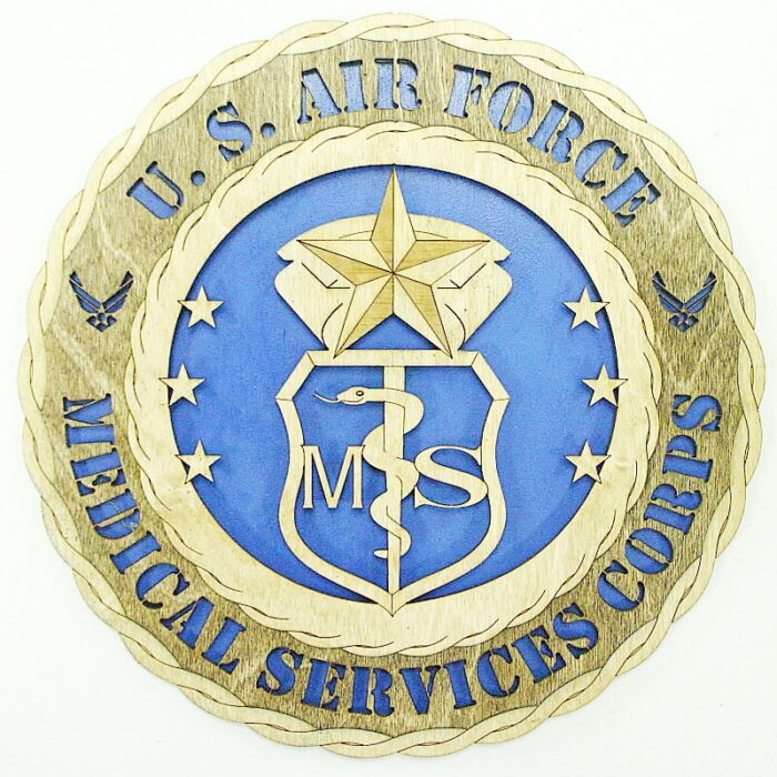 Custom 12"or 18" Wood Air Force Medical Services Corps  Wall Tribute - Image 1