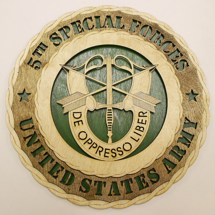 Custom 12"or 18" Army 5th Special Forces De Opresso Liber Wall Tribute - Image 1