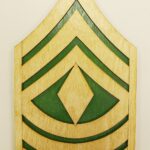 Custom 12" Wood US Army 1st Sergeant Rank - FREE SHIPPING