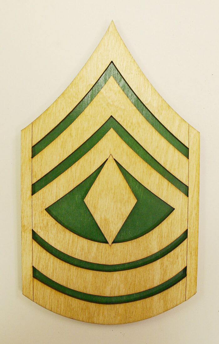 Custom 12" Wood US Army 1st Sergeant Rank - FREE SHIPPING - Image 1