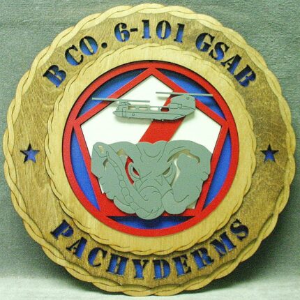 Custom 12"or 18" Wood Army Pachyderms B Co. 6-101 GSAB Wall Tribute
