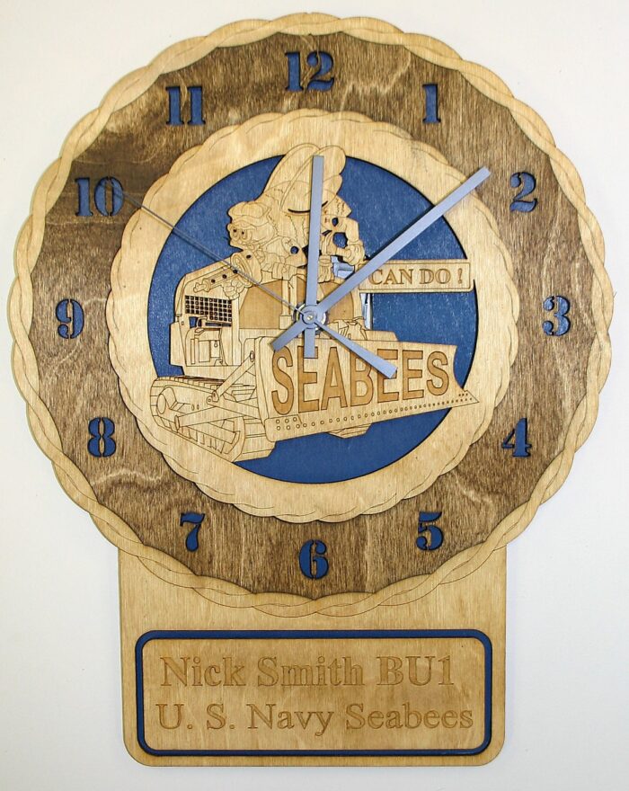 Custom 12" U.S.Navy SeaBees Dozer Wall Clock - Image 2