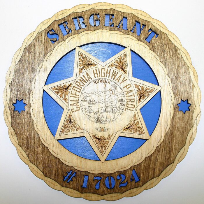 12" Wood California Highway Patrol Wall Tribute - FREE SHIPPING - Image 1