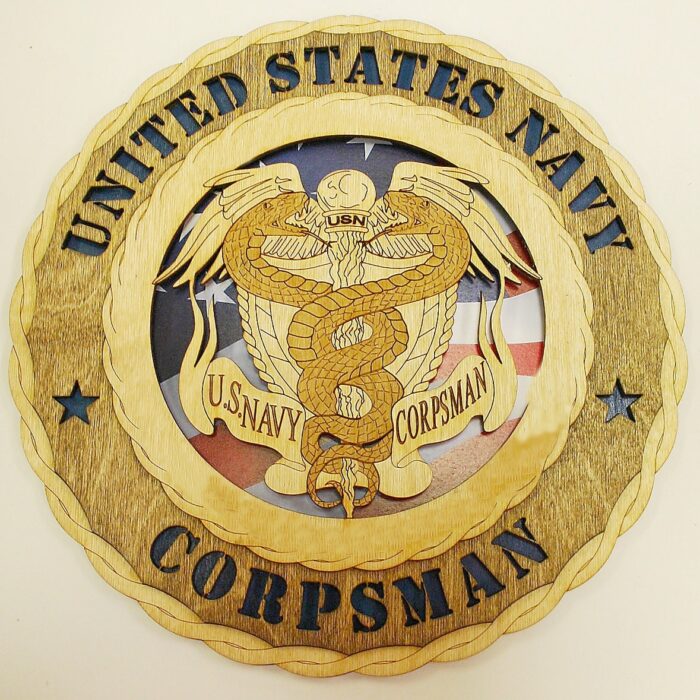 Custom 12"or 18" Wood Navy Corpsman Wall Tribute - Image 2
